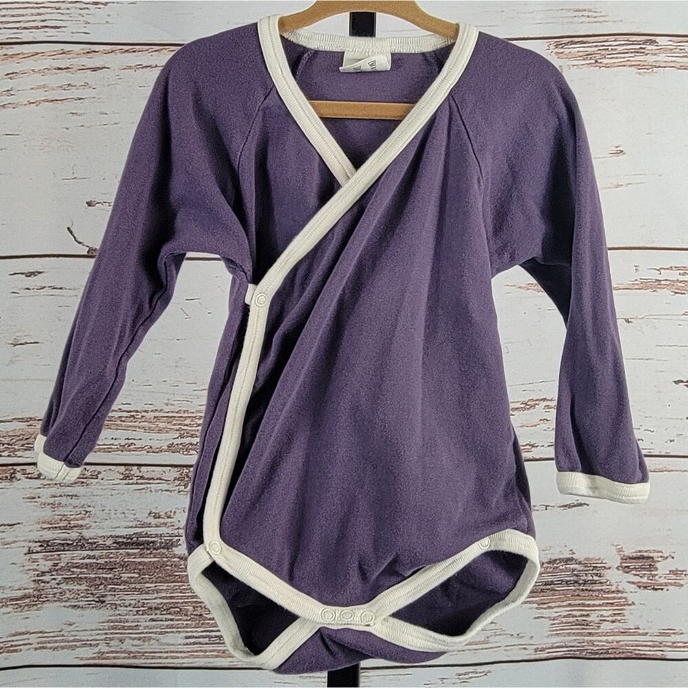 Kate Quinn Organic Kimono Wrap Bodysuit Purple 18-24 mo